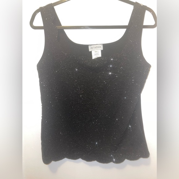 BLACK  SPARKLY METAPHOR SHIRT SIZE M - Picture 5 of 8